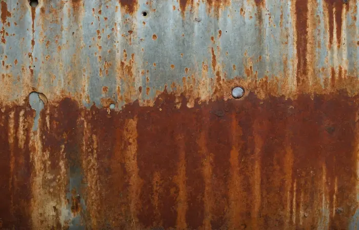 Rust on Side Metal Panel Texture Background